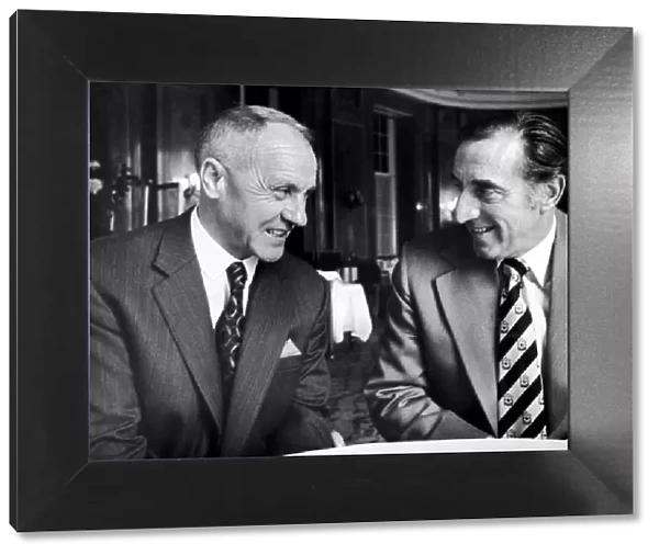 Former Liverpool manager Bill Shankly chatting with former Everton manager Harry