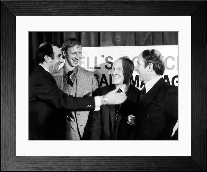 Framed Print : Liverpool manager Bill Shankly, named Manager of the Year at a ceremony in London