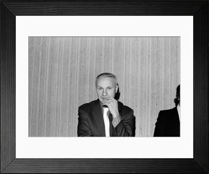 Framed Print : Former Liverpool manager Bill Shankly pictured at a radio station in Liverpool Framed Print : Former Liverpool manager Bill Shankly pictured at a radio station in Liverpool
