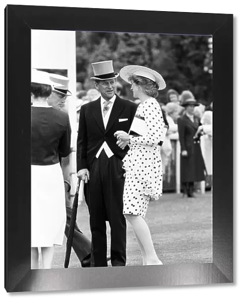 Epsom Derby 4th June 1986. Princess Diana & Prince Philip