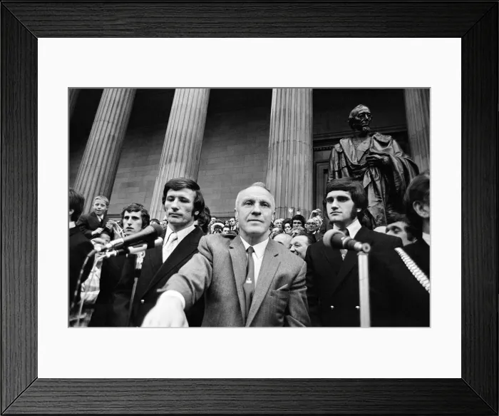 Framed Print : Liverpool manager Bill Shankly pictured on his side Framed Print : Liverpool manager Bill Shankly pictured on his side