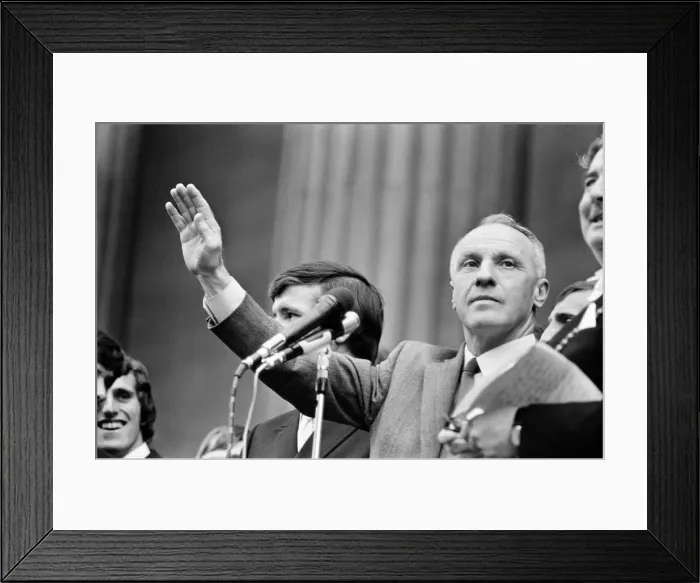 Framed Print : Liverpool manager Bill Shankly pictured on his side Framed Print : Liverpool manager Bill Shankly pictured on his side