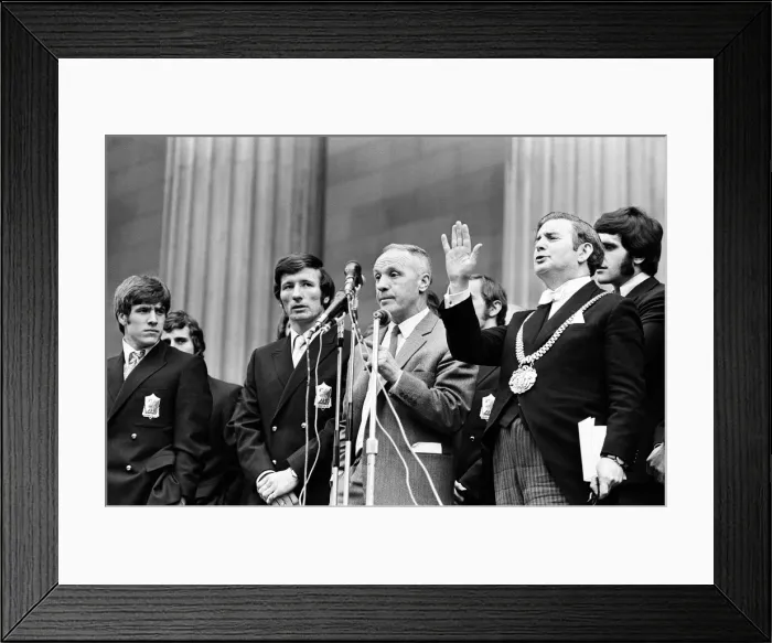 Framed Print : Liverpool manager Bill Shankly pictured on his side Framed Print : Liverpool manager Bill Shankly pictured on his side