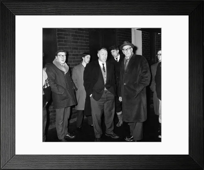 Framed Print : Liverpool manager Bill Shankly looks a frustrated figure after refereeGeorge McCabe Framed Print : Liverpool manager Bill Shankly looks a frustrated figure after refereeGeorge McCabe