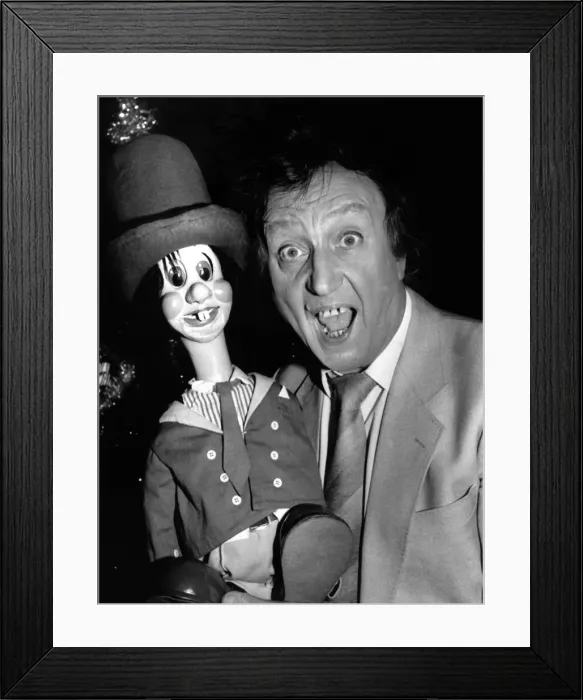 Framed Print : Comedian Ken Dodd with his Diddy Man Dicky Mint at Whitley Bay Playhouse on 9th December Framed Print : Comedian Ken Dodd with his Diddy Man Dicky Mint at Whitley Bay Playhouse on 9th December