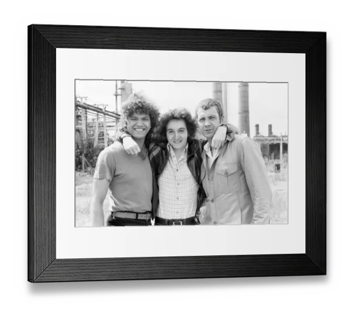 Framed Print : Stephen Lister 18 year old script writer, meets the stars of The Professionals Framed Print : Stephen Lister 18 year old script writer, meets the stars of The Professionals