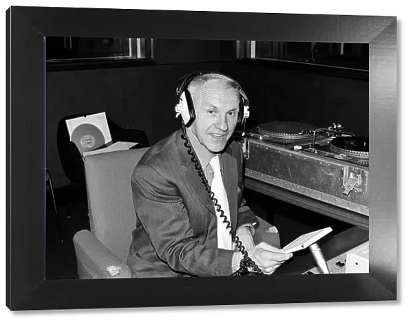 Former Liverpool manager Bill Shankly pictured at a radio station in Liverpool