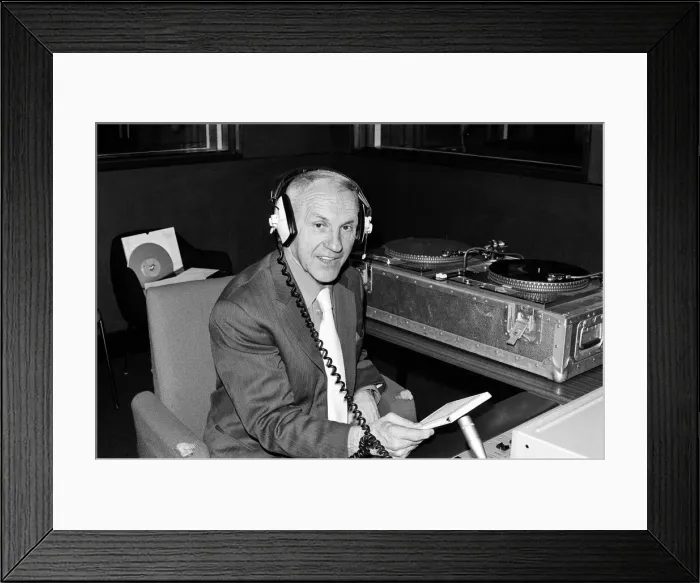 Framed Print : Former Liverpool manager Bill Shankly pictured at a radio station in Liverpool Framed Print : Former Liverpool manager Bill Shankly pictured at a radio station in Liverpool