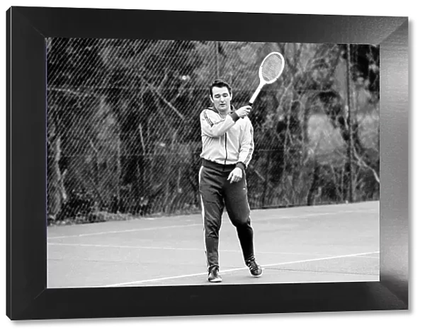 Brian Clough Nottingham Forest manager playing tennis. January 1975 75-00170-004