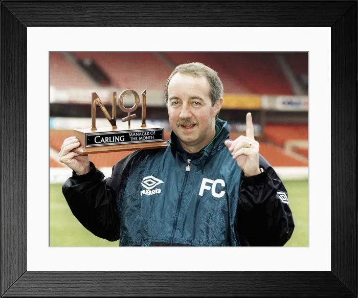 Framed Print : Nottingham Forest Manager Frank Clark has been awarded the Carling Manager of the month Framed Print : Nottingham Forest Manager Frank Clark has been awarded the Carling Manager of the month