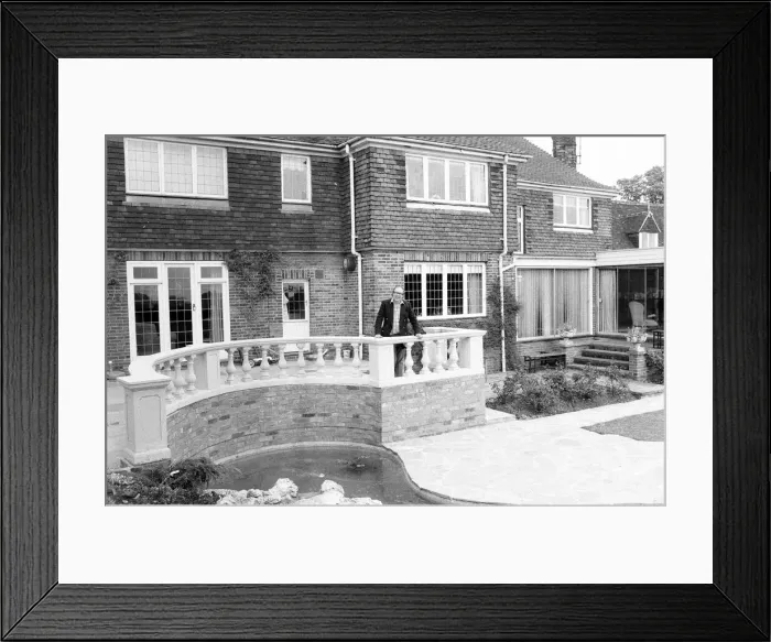 Framed Print : Comedian, Eric Morecambe pictured at home in Harpenden, Hertfordshire, England, May 1976 Framed Print : Comedian, Eric Morecambe pictured at home in Harpenden, Hertfordshire, England, May 1976