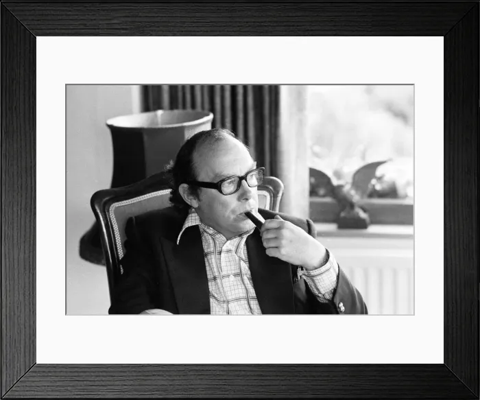 Framed Print : Comedian, Eric Morecambe pictured at home in Harpenden, Hertfordshire, England, May 1976