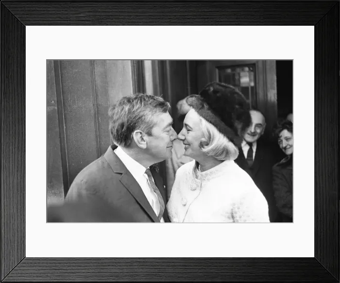 Framed Print : Tony Hancock wedding to Freddie Ross. 2nd December 1965 Framed Print : Tony Hancock wedding to Freddie Ross. 2nd December 1965