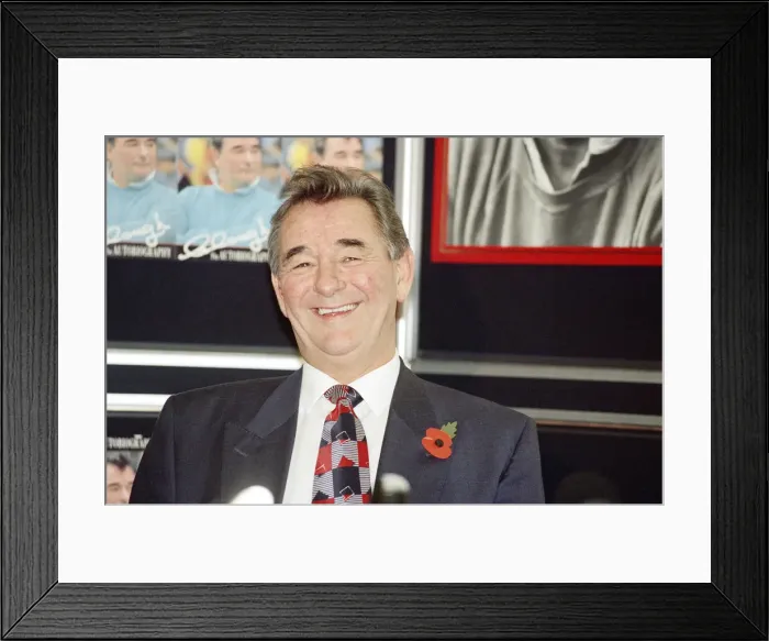 Framed Print : Brian Clough ex Football manager of Nottingham Forest at launch of his new book November Framed Print : Brian Clough ex Football manager of Nottingham Forest at launch of his new book November