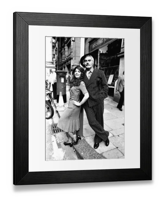 Framed Print : Federica Darla and Sally Erskine pose outside the Theatre Royal in Newcastle to promote Framed Print : Federica Darla and Sally Erskine pose outside the Theatre Royal in Newcastle to promote