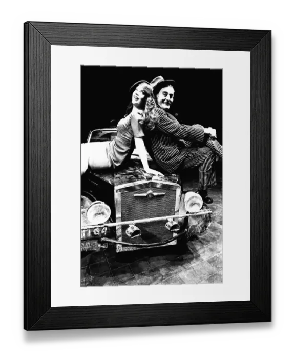 Framed Print : Federica Darla and Sally Erskine pose outside the Theatre Royal in Newcastle to promote