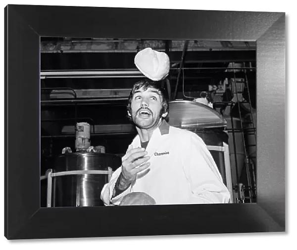 Manchester United footballer George Best pictured at a bread factory in Stockport