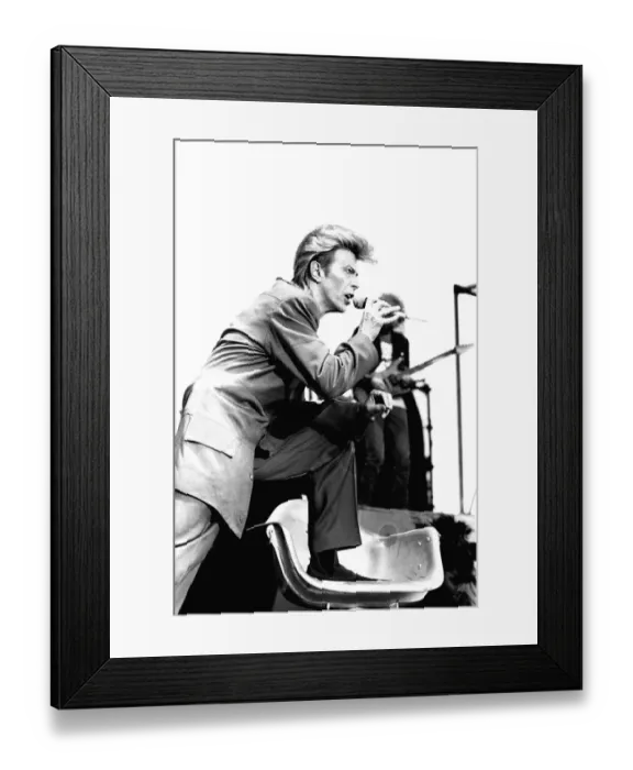 Framed Print : David Bowie performing at Roker Park, Sunderland on 23rd June 1987 in his Glass Spider Framed Print : David Bowie performing at Roker Park, Sunderland on 23rd June 1987 in his Glass Spider