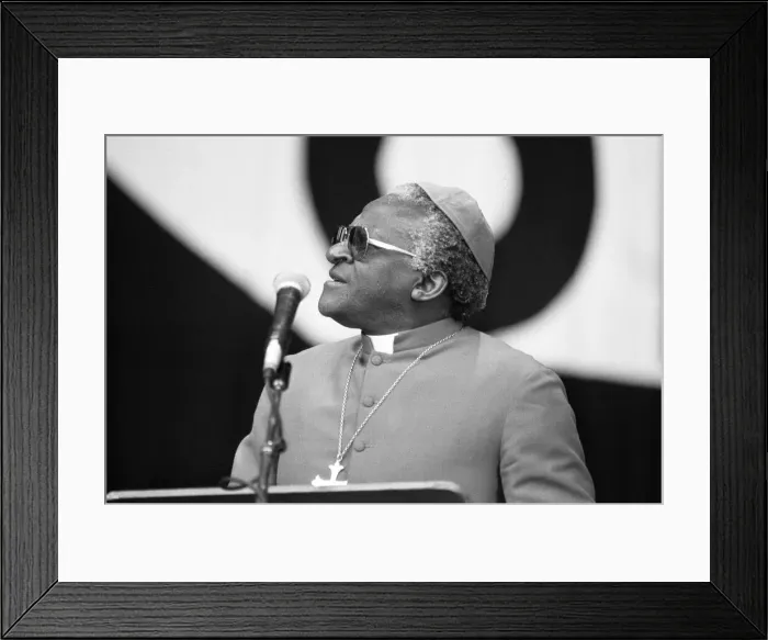 Framed Print : Archbishop Desmond Tutu, holds a religious gathering at Villa Park Football Stadium