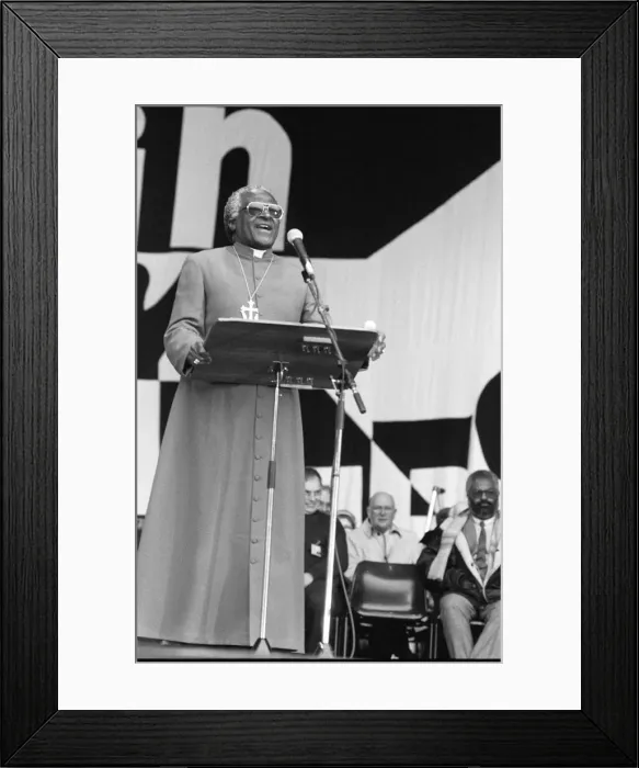 Framed Print : Archbishop Desmond Tutu, holds a religious gathering at Villa Park Football Stadium Framed Print : Archbishop Desmond Tutu, holds a religious gathering at Villa Park Football Stadium