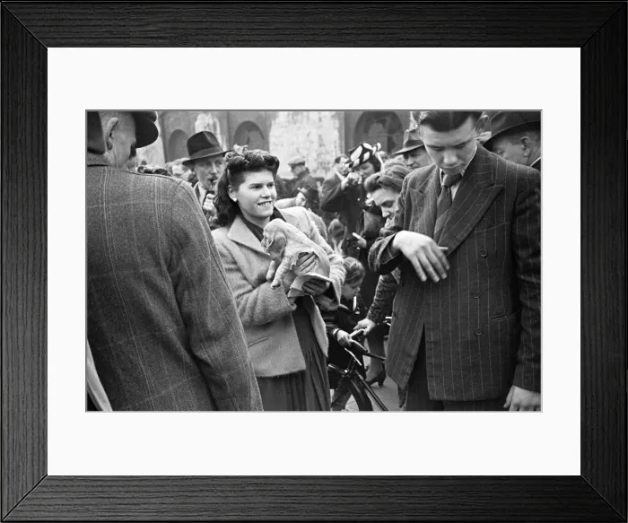 Framed Print : Bethnal Green Street Pet Market, East London. 23rd May 1946
