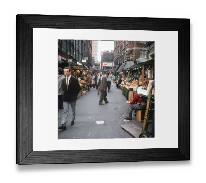 Framed Print : Scenes in Rupet Street in Soho, London, showing the outdoor market, 1966 Framed Print : Scenes in Rupet Street in Soho, London, showing the outdoor market, 1966