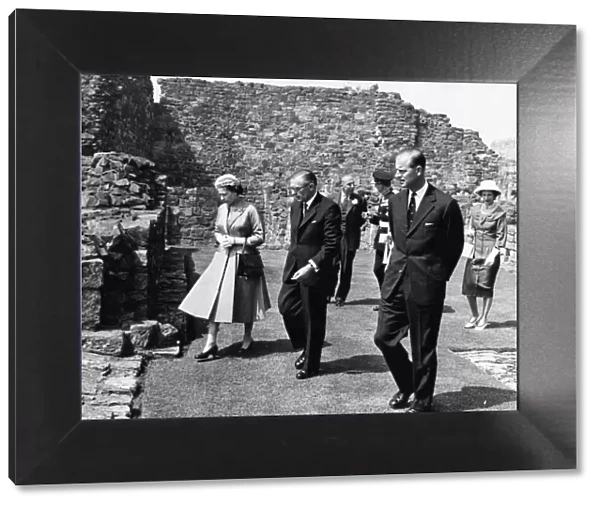 Prince Philip, Duke of Edinburgh, and The Queen during a visit to Holy Island