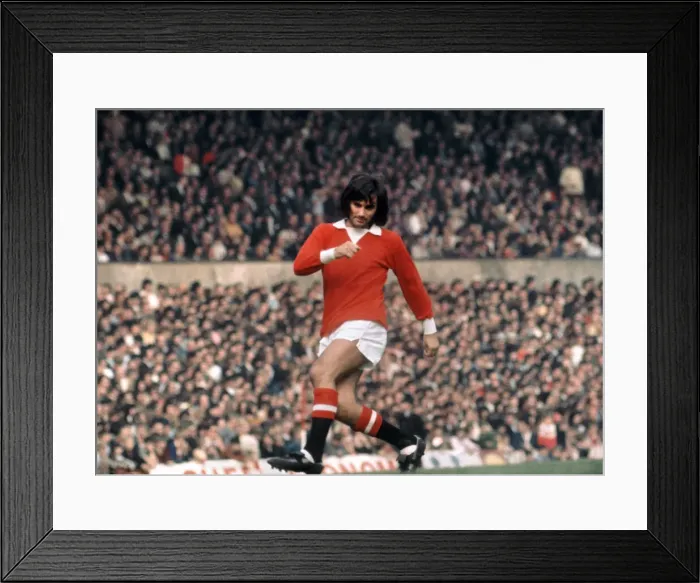 Framed Print : George Best action for Manchester United October 1971