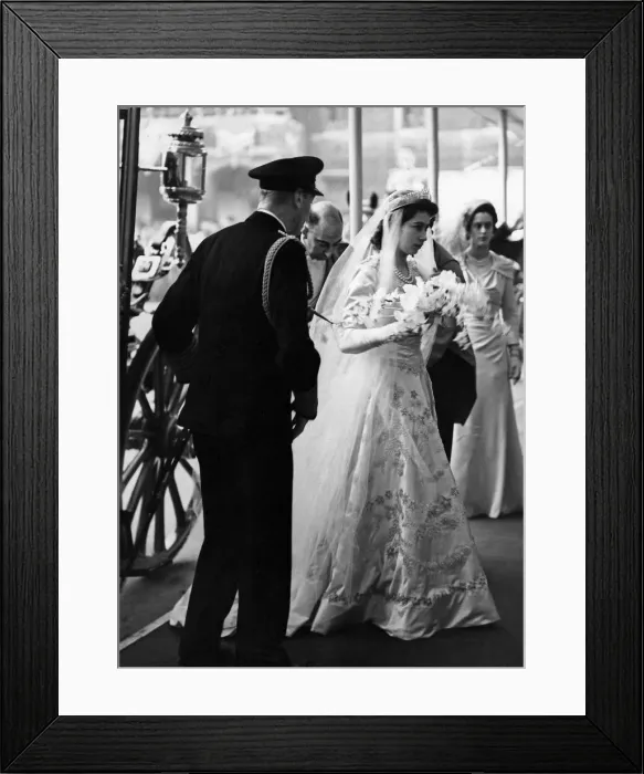 Framed Print : Queen Elizabeth II, Princess Elizabeth marries Prince Philip 20 November 1947