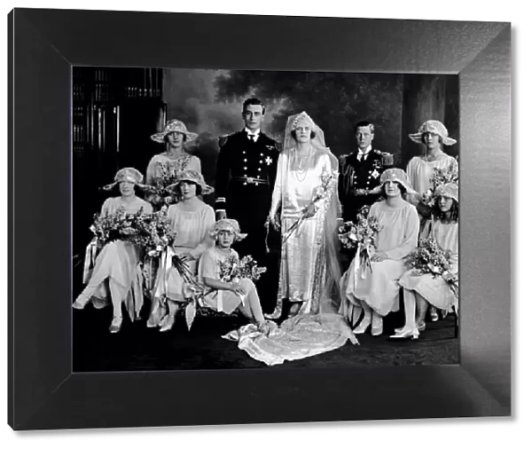 Wedding of Lord Louis Mountbatten and Miss Edwina Ashely photographed today immediately