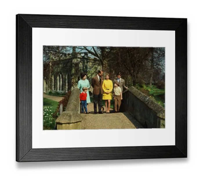 Framed Print : Queen Elizabeth with her family at Windsor castle 1968 who are Prince Philip Andrew Framed Print : Queen Elizabeth with her family at Windsor castle 1968 who are Prince Philip Andrew