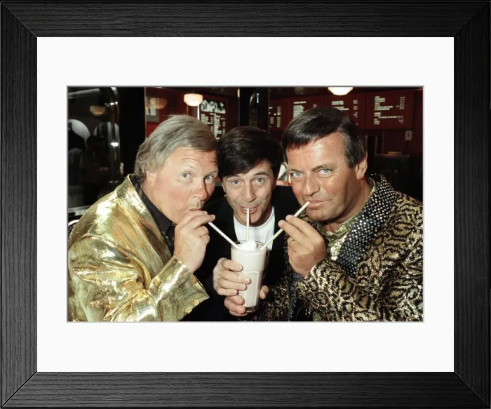 Framed Print : Xtra AM, L to R David Hamilton, Tony Prince and Tony Blackburn join Xtra AM, Birmingham