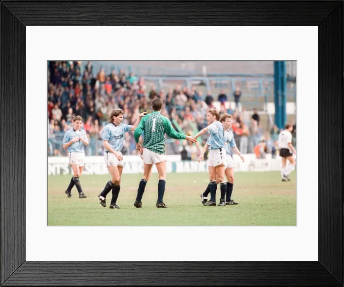 Framed Print : Manchester City 2-1 Derby County, league match at Maine Road, Saturday 20th April 1991 Framed Print : Manchester City 2-1 Derby County, league match at Maine Road, Saturday 20th April 1991