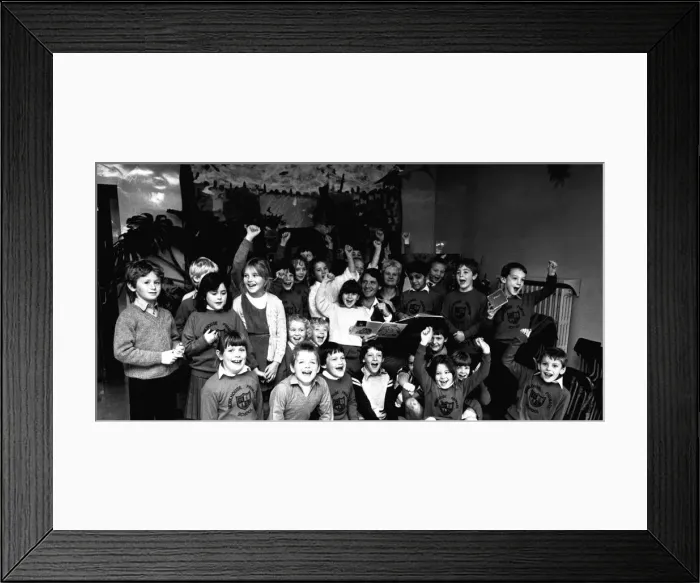 Framed Print : Actor Michael Palin pays a surprise visit to Monkhouse Primary School in North Shields to Framed Print : Actor Michael Palin pays a surprise visit to Monkhouse Primary School in North Shields to