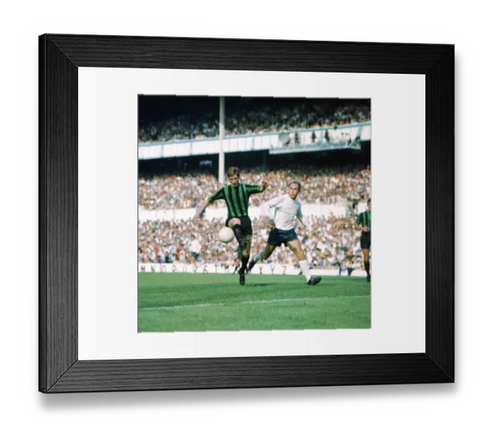 Framed Print : Coventry City footballer Geoff Strong in action with Alan Gilzean of Tottenham Hotspur