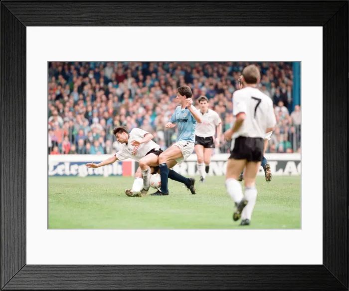 Framed Print : Manchester City 2-1 Derby County, league match at Maine Road, Saturday 20th April 1991 Framed Print : Manchester City 2-1 Derby County, league match at Maine Road, Saturday 20th April 1991