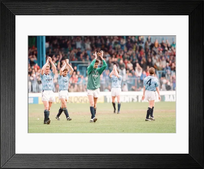 Framed Print : Manchester City 2-1 Derby County, league match at Maine Road, Saturday 20th April 1991 Framed Print : Manchester City 2-1 Derby County, league match at Maine Road, Saturday 20th April 1991