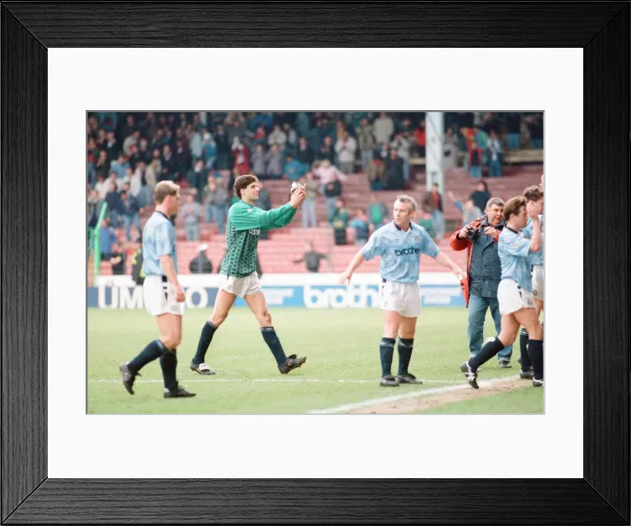 Framed Print : Manchester City 2-1 Derby County, league match at Maine Road, Saturday 20th April 1991 Framed Print : Manchester City 2-1 Derby County, league match at Maine Road, Saturday 20th April 1991