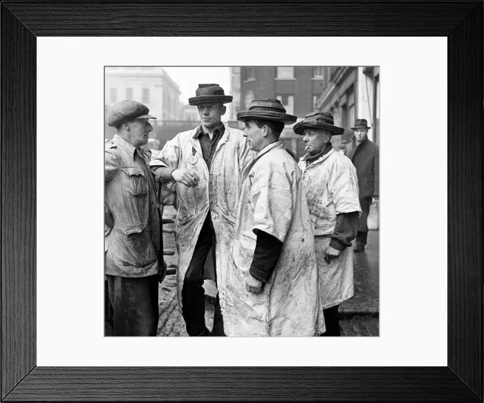 Framed Print : Bela Zola Life in the Mirror Series. Three fish porter wearing their distintive Framed Print : Bela Zola Life in the Mirror Series. Three fish porter wearing their distintive