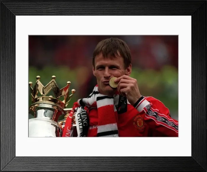 Framed Print : Teddy Sheringham of Manchester United May 1999 after his side had beaten Tottenham Framed Print : Teddy Sheringham of Manchester United May 1999 after his side had beaten Tottenham