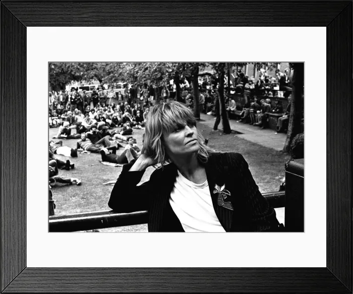 Framed Print : Actress Julie Christie attends a Stop the War Games Rally at Eldon Square in Newcastle 13