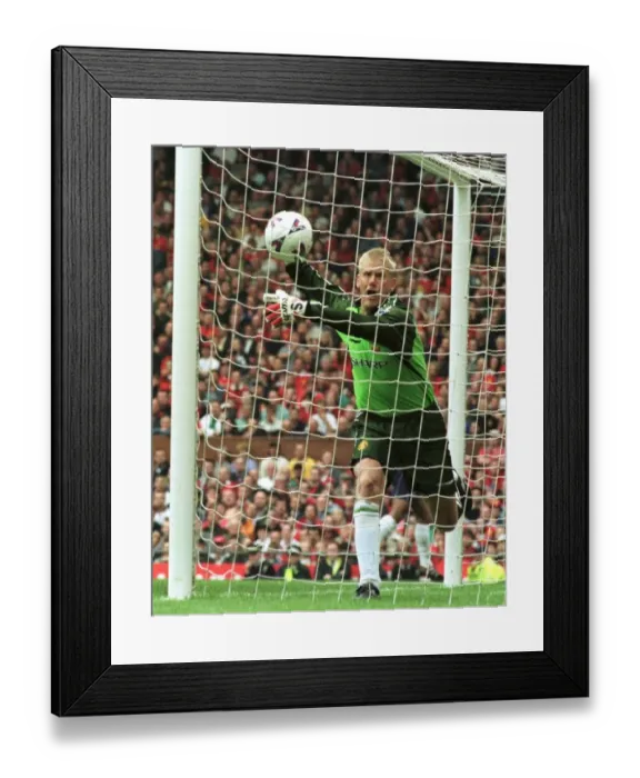 Framed Print : Peter Schmeichel Goalkeeper for Manchester United May 1999 watches the ball go in