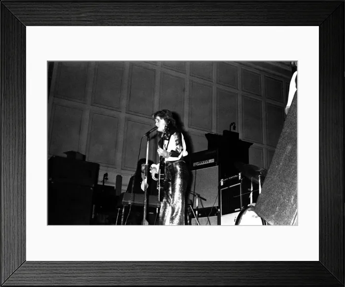 Framed Print : Singer Suzi Quatro performs in concert at Newcastle City Hall 4 November 1972 Framed Print : Singer Suzi Quatro performs in concert at Newcastle City Hall 4 November 1972