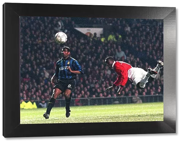 Manchester United v Inter Milan Football March 1999 Dwight Yorke scoring goal -