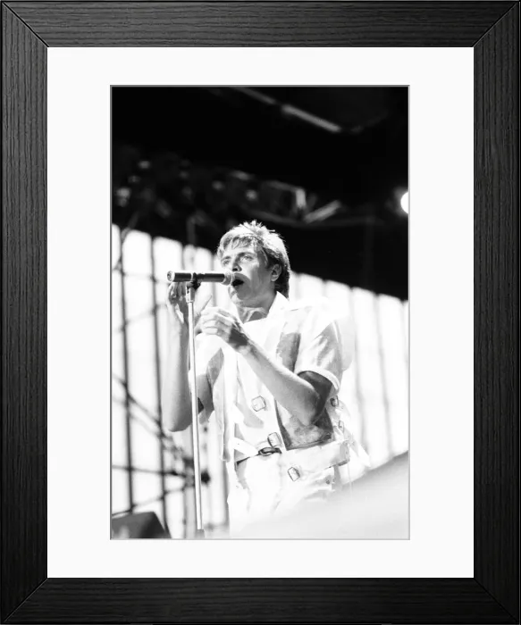 Framed Print : Duran Duran in Concert at Villa Park, Birmingham, Saturday 23rd July 1983. Simon Le Bon Framed Print : Duran Duran in Concert at Villa Park, Birmingham, Saturday 23rd July 1983. Simon Le Bon