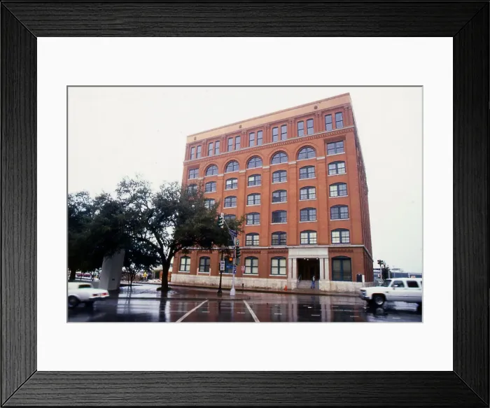 Framed Print : Texas book depository building in Dallas, Texas, from where US President John F Kennedy Framed Print : Texas book depository building in Dallas, Texas, from where US President John F Kennedy