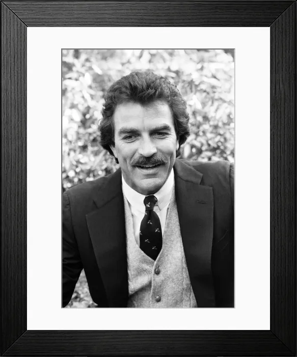 Framed Print : Tom Selleck, Actor, Photo-call, London, 2nd May 1985 Framed Print : Tom Selleck, Actor, Photo-call, London, 2nd May 1985