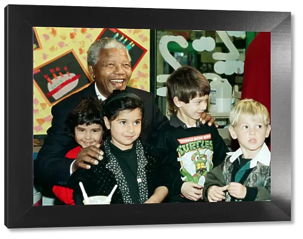Nelson Mandela visits the Nelson Mandel school in Sparkbrook during his visit to
