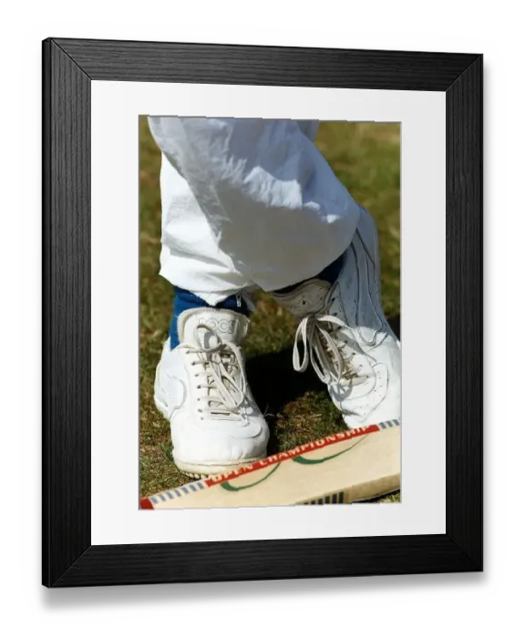 Framed Print : David Gower former England Cricket Captain shows his contraversial blue socks Framed Print : David Gower former England Cricket Captain shows his contraversial blue socks