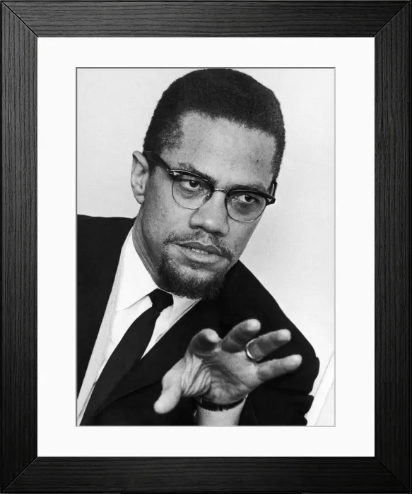 Framed Print : Malcolm X African-American Muslim minister and human rights activist seen here shortly